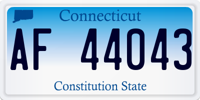 CT license plate AF44043