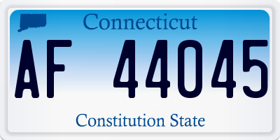 CT license plate AF44045