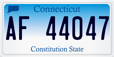 CT license plate AF44047