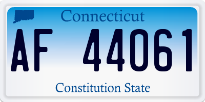 CT license plate AF44061