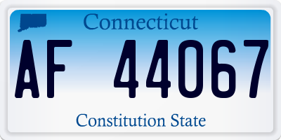 CT license plate AF44067