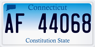 CT license plate AF44068