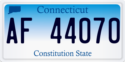 CT license plate AF44070