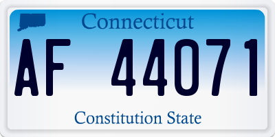 CT license plate AF44071