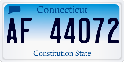 CT license plate AF44072