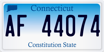 CT license plate AF44074