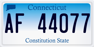 CT license plate AF44077