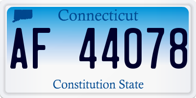 CT license plate AF44078