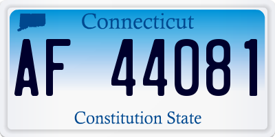 CT license plate AF44081