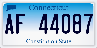 CT license plate AF44087