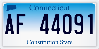 CT license plate AF44091
