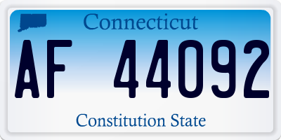 CT license plate AF44092