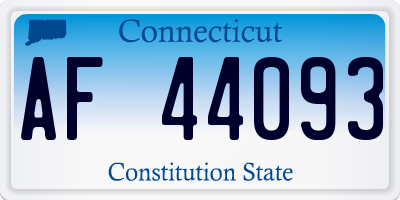 CT license plate AF44093