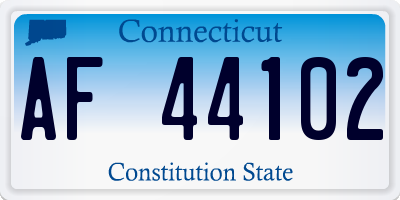 CT license plate AF44102