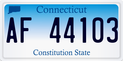 CT license plate AF44103
