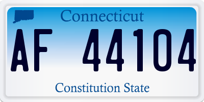 CT license plate AF44104