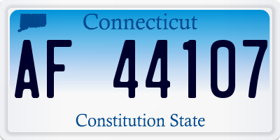 CT license plate AF44107