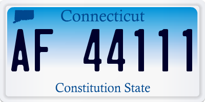 CT license plate AF44111