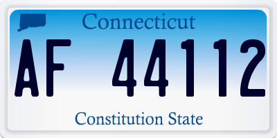 CT license plate AF44112