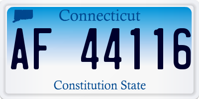 CT license plate AF44116