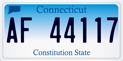 CT license plate AF44117