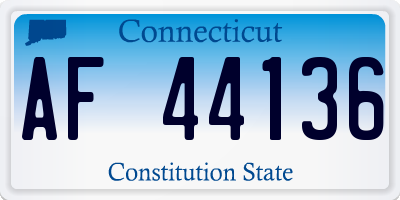 CT license plate AF44136