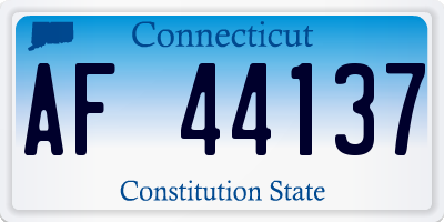 CT license plate AF44137