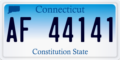 CT license plate AF44141