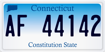CT license plate AF44142