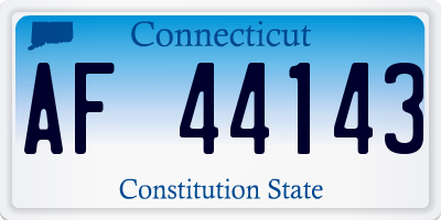 CT license plate AF44143
