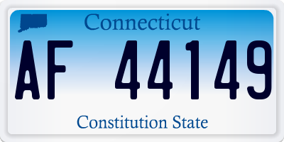 CT license plate AF44149
