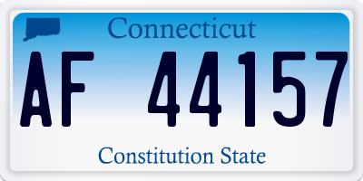 CT license plate AF44157