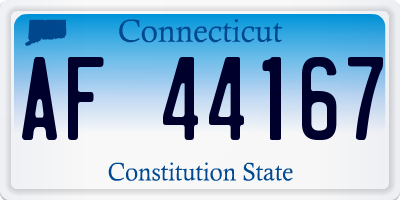 CT license plate AF44167