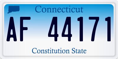 CT license plate AF44171
