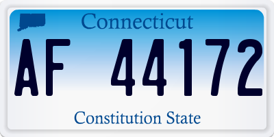 CT license plate AF44172