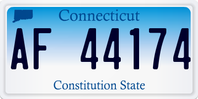 CT license plate AF44174