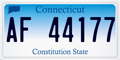 CT license plate AF44177
