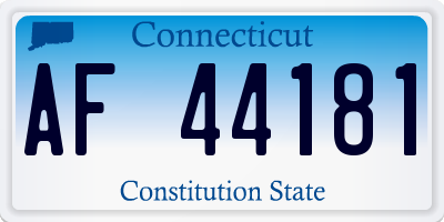CT license plate AF44181