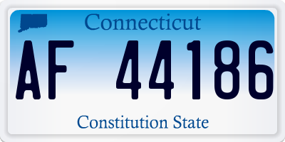 CT license plate AF44186