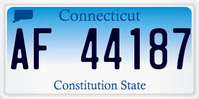 CT license plate AF44187