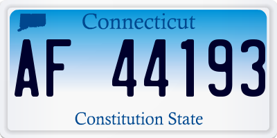 CT license plate AF44193