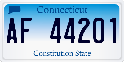 CT license plate AF44201