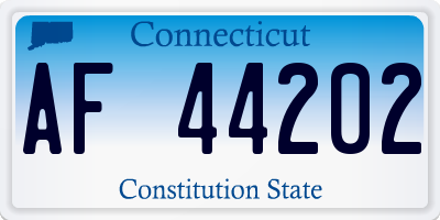 CT license plate AF44202