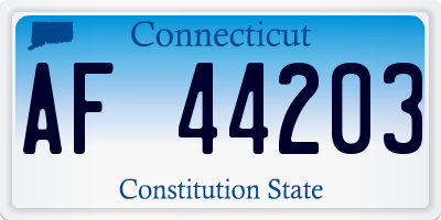 CT license plate AF44203