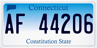 CT license plate AF44206