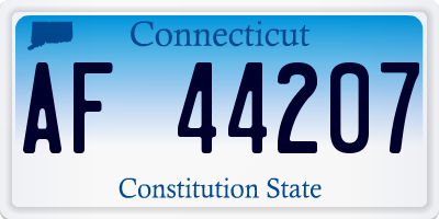 CT license plate AF44207