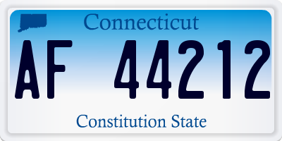 CT license plate AF44212