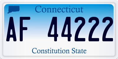 CT license plate AF44222