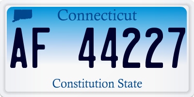 CT license plate AF44227