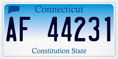CT license plate AF44231